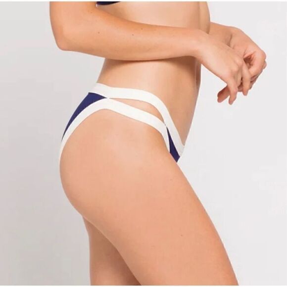 L*Space Swim | L*Space Charlie Bikini Bottoms in Navy/White | Color: Blue/White - Picture 1 of 7